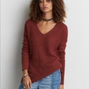 American Eagle Textured V-neck sweater
